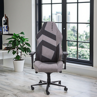Chaise de bureau ergonomique pour gamer, revêtement en tissu écologique, mousse à mémoire de forme, hauteur réglable, style exécutif, design moderne, aluminium