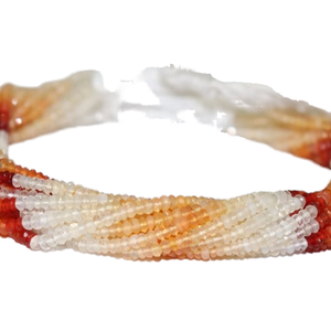 Perles Rondelles Facettées en Opale de Feu Mexicaine de 5 mm, Coupe Excellente, Pierre Naturelle, Taille Personnalisable, Longueur 16 pouces, Indian Gem Store - Product Image 1
