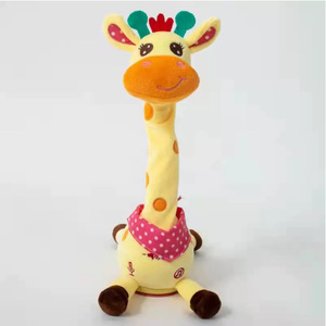 Giraffa Elettronica All'Ingrosso che Canta e Parla, Giocattolo di Peluche per Bambini con Canzoni, Luci e Ripetizione Vocale, Regalo per Neonati - Product Image 1