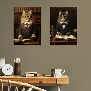 In Promozione: Targa in Metallo Verniciata da Parete per la <span class=keywords><strong>Casa</strong></span>, di Tendenza, con Design Personalizzato Gatti Avvocati in Stile Fumetto e Sistema di Appendimento Magnetico - Product Image 5