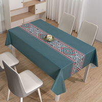 Nappe de table en PVC RNPT imprimée avec motif central gris, nappe résistante à la chaleur pour nappe rectangulaire personnalisée
