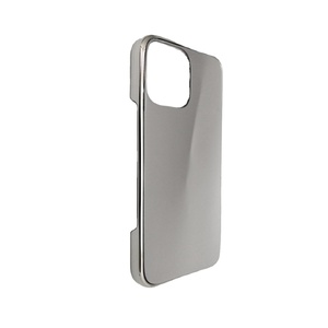 Pour iphone Plaque arrière en acier inoxydable avec boîtier inférieur en PC pour coques de téléphone Argent galvanisé avec différents modèles de téléphone - Product Image 1