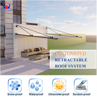 Auvent rétractable motorisé électrique avec toit en PVC pliable pour terrasse, abri solaire