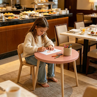 Ensemble table et chaises rondes personnalisées pour enfants, table d'activités Montessori pour tout-petits, mobilier de salle de jeux en bois, ensemble de bureau pour crèche