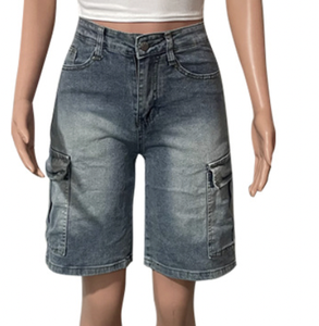 Peeqi ชุดผ้ายีนส์<span class=keywords><strong>2</strong></span>ชิ้นชุดเสื้อกล้ามพิมพ์ลายดิจิทัลและกางเกงขาสั้นผ้ายีนส์/กระโปรง/กางเกงหนัง PU - Product Image 5