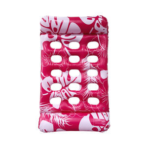 Lettino galleggiante gonfiabile monoposto per divertimento acquatico estivo e piattaforma galleggiante gonfiabile in PVC ispessito con fori - Product Image 1