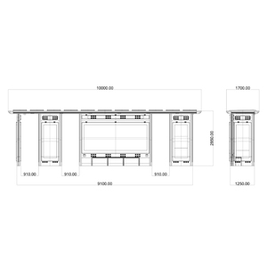 Tùy chỉnh hiện đại chất lượng cao thông minh thép xe buýt nơi trú ẩn với LED/LCD kỹ thuật số biển thân thiện với môi ngoài trời-đứng trạm xe buýt - Product Image 5