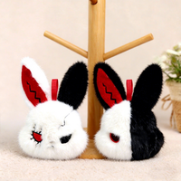 Porte-clés en peluche Airongle Halloween Lapin Reborn Sombre en deux parties, polyester avec rembourrage en coton PP, taille 11-30cm