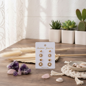 Vendita calda Boho stile cerchio orecchini di tendenza lampadario fiore foglia di cristallo borchie per ragazze in lega all'ingrosso - Product Image 3