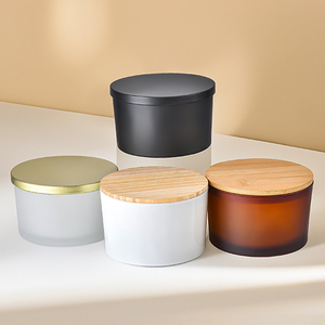 Wholesale Luxury Three Wick 12oz 14oz 16oz Matte Black <strong>Candle</strong> <strong>Jar</strong> <strong>Amber</strong> Frosted Large <strong>Candle</strong> <strong>Jar</strong> - Product Image 2