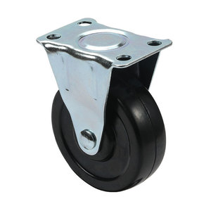 3 Inch Fixed Solid Rubber Caster Wheel Firm Tread Bolt Hole Mount For Furniture And Carts - Product Image 4