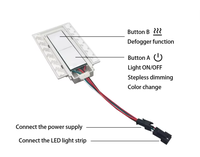 Interrupteur Tactile Intelligent Double Clé SL DC 12V 3A 5A 60W avec Variateur et Désembueur pour Miroir à Mercure Intégré Éclairé par LED de 1-6mm