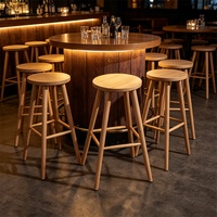 Tabouret de bar haut moderne en bois massif, idéal pour la cuisine, le restaurant, la maison et l'usage commercial – Vente chaude en gros