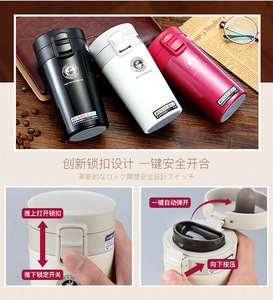 Logo personnalisé gobelet en acier inoxydable avec double paroi isolation thermique en cuivre peint à la bombe couvercle rabattable tasse à café - Product Image 4