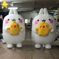 Funtoys-Lapin Molang gonflable, lapin de Pâques, personnage de dessin animé, animal, costume de mascotte blanc, à vendre