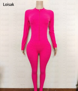 Combinaison de <span class=keywords><strong>sport</strong></span> pour <span class=keywords><strong>femme</strong></span>, nouvelle couleur personnalisée, fermeture éclair, bodycon, nylon respirant, <span class=keywords><strong>une</strong></span> pièce, manches courtes, pour le Pilates - Product Image 5