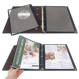 Hollow out menu thiết kế bao gồm tay áo nhà hàng da trong suốt thư mục Menu với 4-Ring chất kết dính - Product Image 5