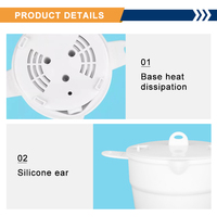 Vente directe d'usine, logo personnalisé blanc, silicone, 800W, 1,2L, mijoteuse électrique multifonctionnelle de voyage