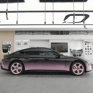 Vehicle <b>Wrap</b> <b>Black</b> Purple gradient PET High Gloss Air Release Anti Scratch Body Automotive Car Vinyl <b>Wrap</b> Color Changing Film - Product Image 2
