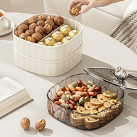 Luxe 3-laags Plastic Plaatorganizer Kristalheldere Voedselkwaliteit Opslag Voor Huishoudelijk Noot Droog Fruit Voor Cadeau-Ideeën Voor Keukenfilms