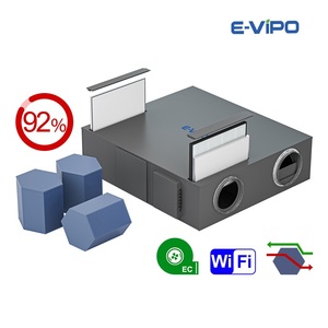 Sistema HVAC de Ahorro de Energía <span class=keywords><strong>HRV</strong></span>/ERV Montado en el Techo, 96% de Eficiencia, Motor EC, Intercambiador de Calor Rectangular, Diseño Gráfico para el Hogar - Product Image 2