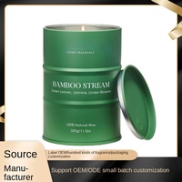 Bougie d'aromathérapie artisanale transfrontalière 100% naturelle, coffret cadeau de Noël, cire de soja, ambiance, pot en céramique givré vert