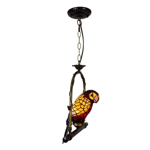 Châu Âu Nông Thôn Retro Màu Đỏ Parrot Chim Hành Lang Ban Công Pendent Đèn Tiffany Trần Mặt Dây Chuyền Đèn Cho Phòng Khách Phòng Ngủ Khách Sạn - Product Image 1