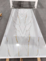 Panneau mural miroir en PVC doré effet marbre 3D, prix usine, 1220*2440mm, pour design de villa, étanche et facile à nettoyer