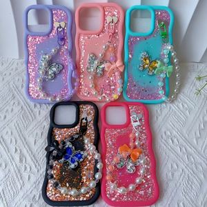 Kawaii mariposa de dibujos animados cadena correa de muñeca pulsera coloridos encantos Kit para <span class=keywords><strong>iPhone</strong></span> 16 Pro Max/iPhone15 Pro Max funda de teléfono móvil - Product Image 2