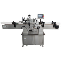 Machine d'étiquetage automatique double face pour bouteilles plates, colle humide, étiquetage métal/verre, entraînement moteur, meilleur fournisseur