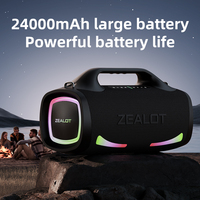 ZEALOT S79 Speaker suara Stereo 100W, Speaker suara Stereo, Bass ekstra, lampu LED sinkronisasi pesta, Power Bank bawaan, Speaker luar ruangan tahan air IPX6