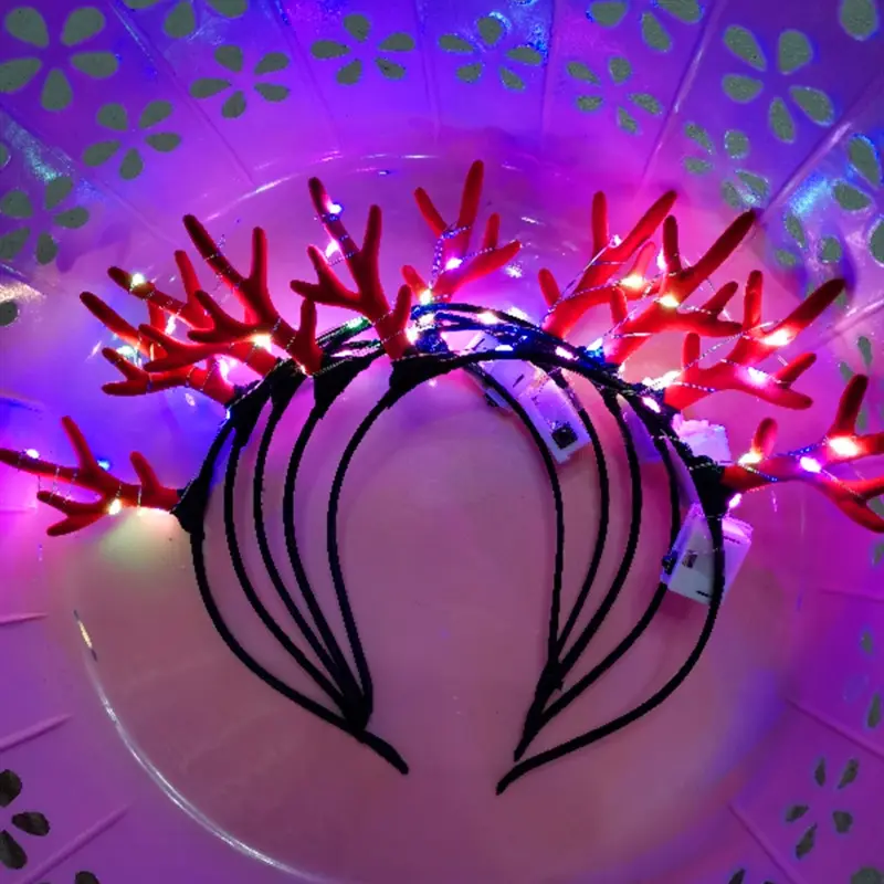 Natal LED Antler Cabelo Bandas Luzes Piscando Flor Fairy Headdress Novo com Luzes Acessórios para o cabelo Night Market