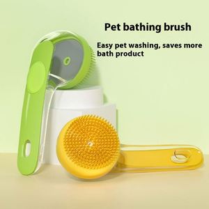 Special Handle Portable Silicone Bath Massage <b>Brush</b> <b>for</b> Pet Dogs and Cats Plastic Scrub - Product Image 2