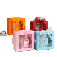 Boîte cadeau IMEE élégante, biodégradable, personnalisable, en carton verni, pliable, rectangulaire/carrée, 8x8 pouces, fermeture magnétique, ruban