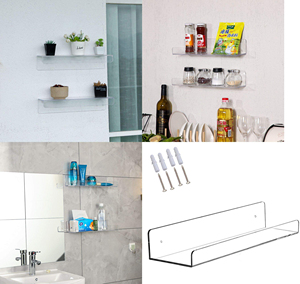 Acrylic nổi tường gờ Kệ nổi trẻ em kệ sách rõ ràng Kệ phòng tắm cho phòng khách phòng ngủ nhà bếp - Product Image 3