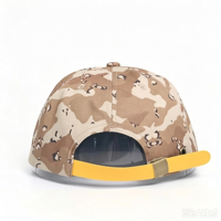 5-delige op maat gemaakte pet met lederen vilt, geborduurde logo's en koord, op maat gemaakte camouflage en lederen gesp