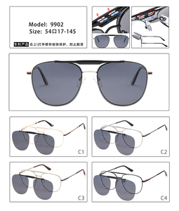 Gafas <span class=keywords><strong>de</strong></span> Sol <span class=keywords><strong>de</strong></span> montura completa <span class=keywords><strong>de</strong></span> metal magnético 2 en 1, moda con clip con <span class=keywords><strong>lentes</strong></span> polarizadas TAC para hombres y mujeres - Product Image 3