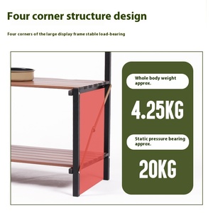Mesa de Camping Plegable Portátil de Doble Capa de Aleación de Aluminio <span class=keywords><strong>Tipo</strong></span> L, Removible, para Almacenamiento al Aire Libre - Product Image 3