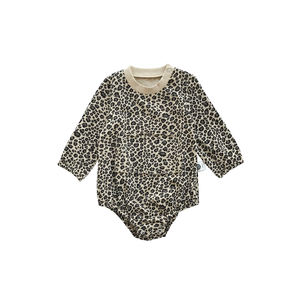 Combinaisons pour bébé à imprimé léopard, Combinaison pour bébé personnalisée, Drap en mousse à mémoire de forme lavable, Robe pour bébé fille nouveau-né, Vêtement pour fille - Product Image 1