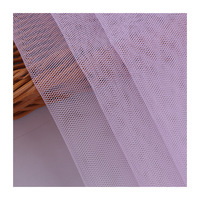 Tissu en maille de dentelle 100 % polyester ultra-fin 20D rose respirant 20 g/m² pour entoilage ou emballage floral, tissu en tulle doux comme de la soie