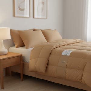 Couette Voga taille Queen XL double, camel, garnissage polyester, utilisable quatre saisons - Product Image 2