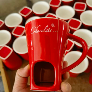 <span class=keywords><strong>M</strong></span> cangkir piring Chafing keramik coklat, dengan garpu lilin, panci peleburan coklat, peralatan makan kreatif, peralatan minum rumah tangga - Product Image 2