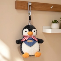 Ensemble de porte-clés en peluche Kawaii avec pingouin, chat, mouton, ours, en matière moelleuse, idéal pour les accessoires de sac et les cadeaux souvenirs