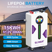 Batterie Lifepo4 48V 51.2V 280Ah 300Ah 314Ah 15Kwh 16Kwh, batteries au lithium pour panneaux solaires, stockage d'énergie, écran LCD