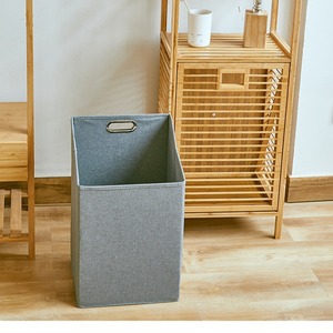 Bamboo Bathroom Shelf 3 Tier Freestanding Storage <b>Rack</b> With Canvas Basket Multi Purpose Eco Friendly - Product Image 4