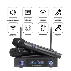 Professional 2-Channel UHF <b>Wireless</b> <b>Microphone</b> System Dynamic Handheld Mic Noise Cancelling for Stage Performance Plastic for - Product Image 2