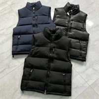 Gilet matelassé imperméable à col montant, brodé d'un petit logo, chaud et classique, scannable par code, collection automne/hiver