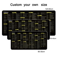 Tapis de souris de grande taille résistant à l'eau avec raccourcis de commandes Python personnalisés, pour le stockage et l'utilisation au bureau
