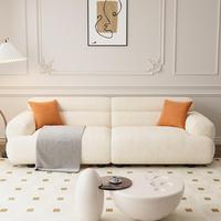 Canapé deux places en velours de style minimaliste moderne, avec rembourrage en éponge et design linéaire, pour salon