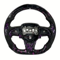 Produit phare : Volant sport à 3 branches en fibre de carbone forgée violette avec LED pour Chrysler 200 300 R/T SRT
